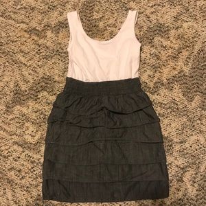 White and grey dress